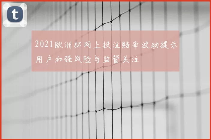 2021欧洲杯网上投注赔率波动提示用户加强风险与监管关注